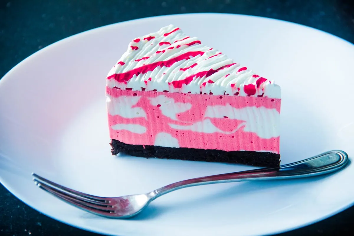 Slice of berry cheesecake