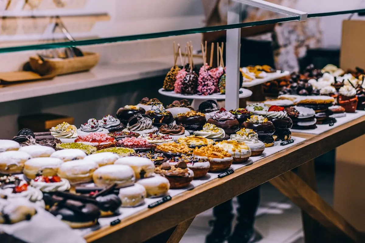 Fresh pastries on the counter